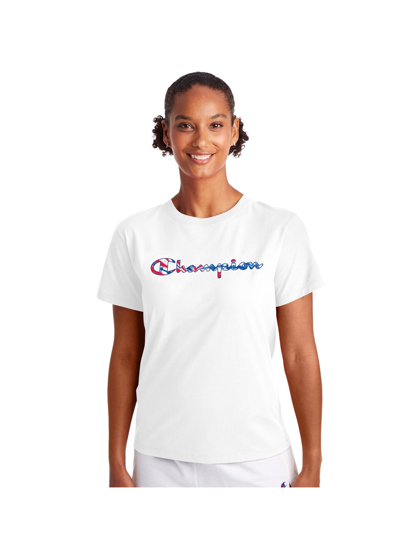 CHAMPION Womens White Logo Graphic Short Sleeve Crew Neck T-Shirt L