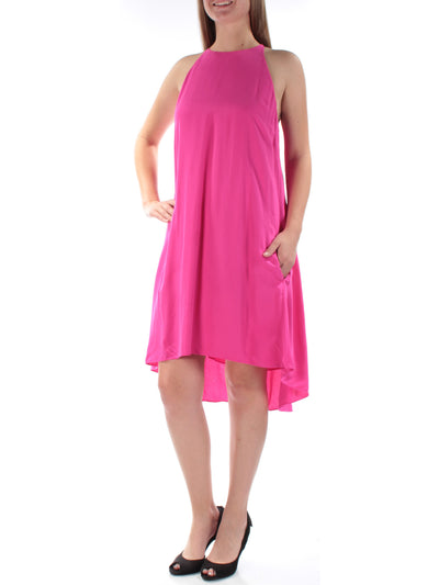 RACHEL RACHEL ROY Womens Pink Sleeveless Halter Below The Knee Shift Dress M