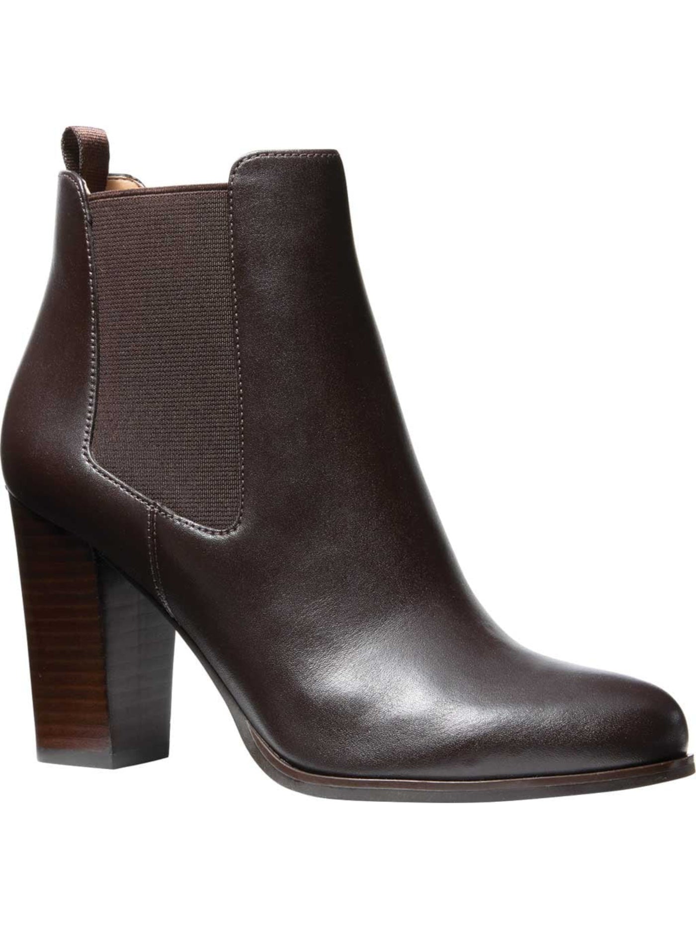 MICHAEL MICHAEL KORS Womens Burgundy Back Pull-Tab Goring Padded Lottie Almond Toe Block Heel Leather Booties 8.5 M