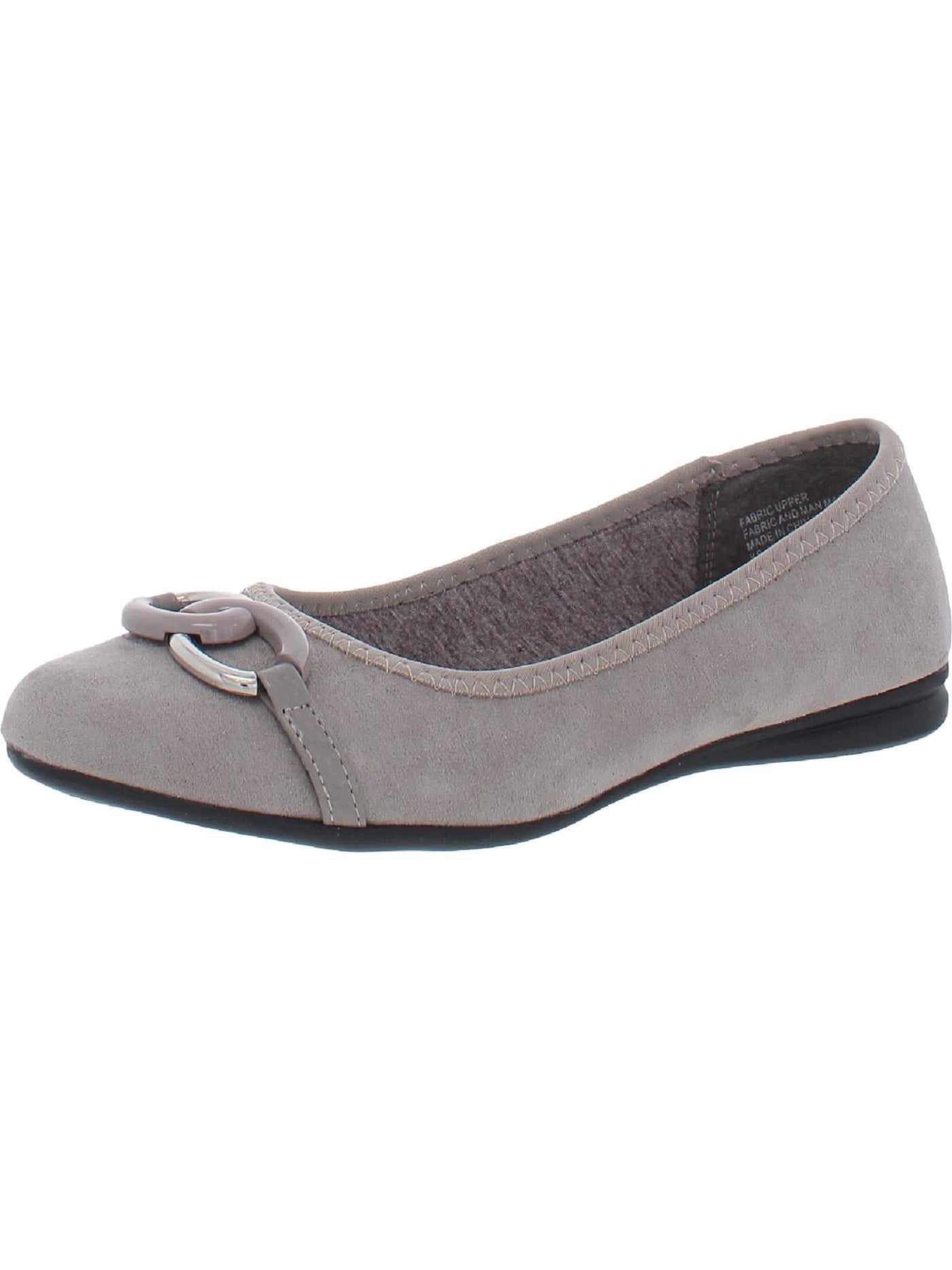 KAREN SCOTT Womens Gray Chain Accent Cushioned Amandaa Almond Toe Slip On Flats Shoes 9.5 M