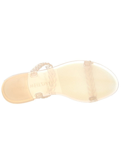 STUART WEITZMAN Womens Beige Braided Strappy Sawyer Round Toe Slip On Slide Sandals 7 B