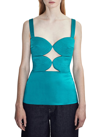 ET OCHS Womens Cut Out Sleeveless Sweetheart Lined Neckline Top