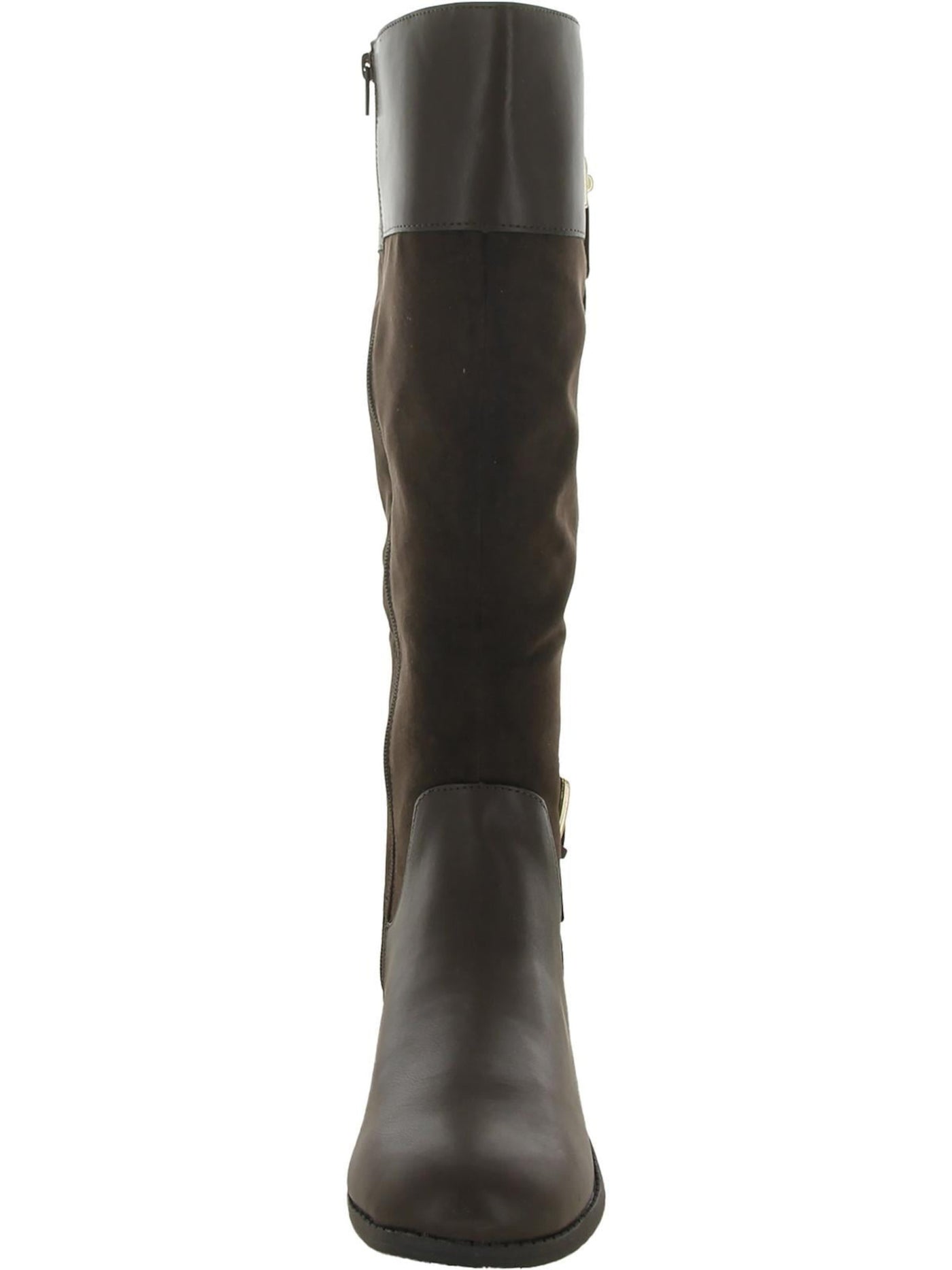 KAREN SCOTT Womens Brown Cushioned Deliee2 Round Toe Block Heel Zip-Up Riding Boot 9.5 M WC