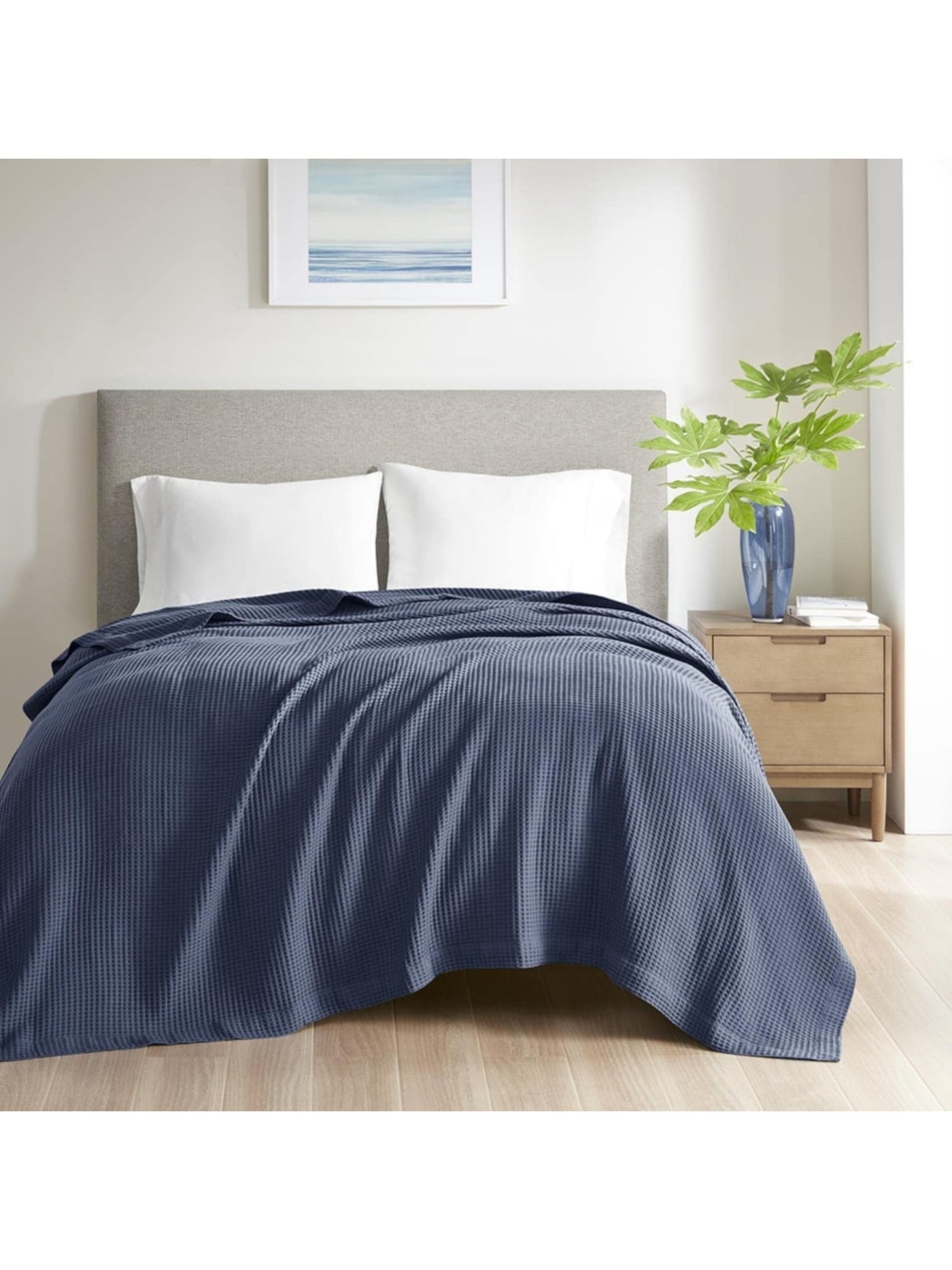 BEAUTYREST Blue Solid Full \ Queen Blanket