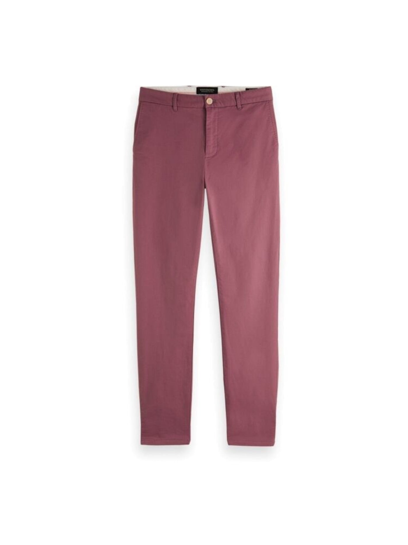 SCOTCH & SODA Mens Mott Purple Flat Front, Straight Leg Slim Fit Stretch Chino Pants W31/ L30