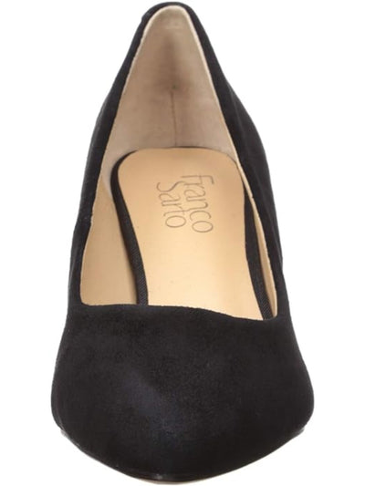 FRANCO SARTO Womens Black Cushioned Comfort Bellini Pointed Toe Stiletto Slip On Leather Pumps 9.5 M