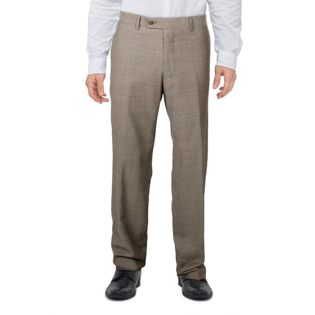 The Mens store Mens Beige Tapered, Check Slim Fit Suit Separate Pants 40R