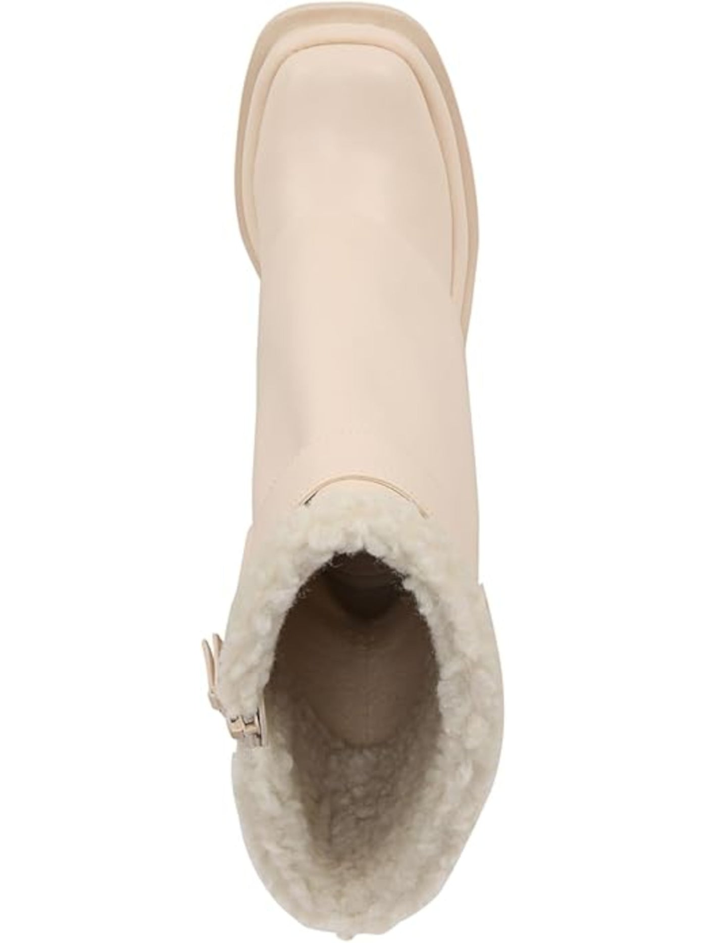 CIRCUS BY SAM EDELMAN Womens Beige 2" Platform Buckled Strap Cuffed Lug Sole Padded Noa Round Toe Block Heel Zip-Up Winter Boots 6.5 M