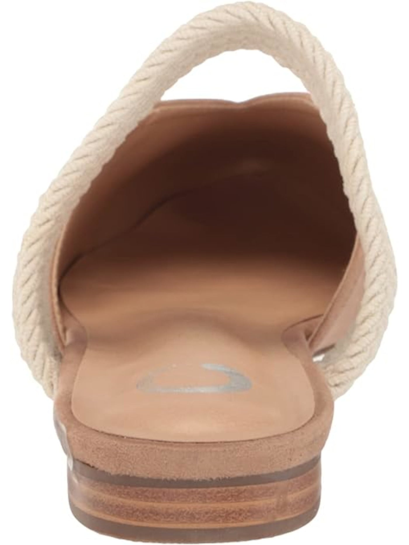 JOURNEE COLLECTION Womens Beige Mixed Media Sweet Heart Padded Braided Roxeene Pointy Toe Slip On Mules 6