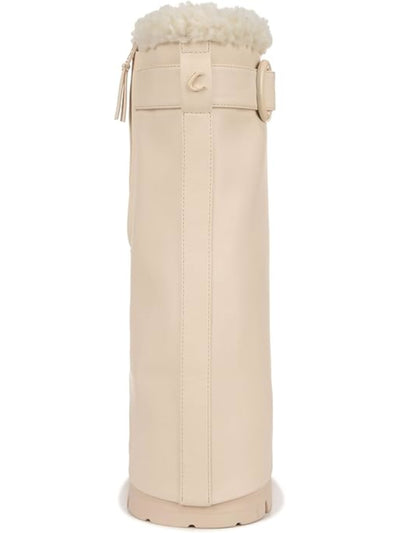 CIRCUS BY SAM EDELMAN Womens Beige 2" Platform Buckled Strap Cuffed Lug Sole Padded Noa Round Toe Block Heel Zip-Up Winter Boots 6.5 M