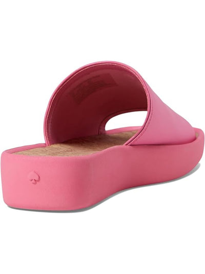 KATE SPADE NEW YORK Womens Pink Spree Round Toe Wedge Slip On Slide Sandals Shoes 5 B