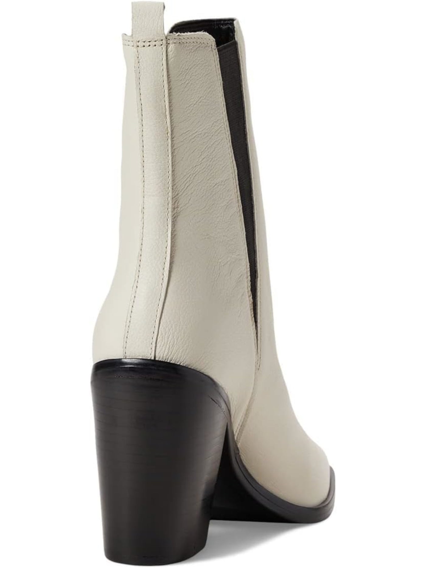 MARC FISHER LTD Womens Ivory Pull Tab Goring Padded Kristie Square Toe Block Heel Leather Heeled Boots 9 M