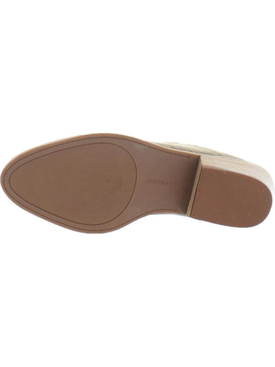 LUCKY BRAND Womens Beige Western Inspiration Comfort Fausst Almond Toe Block Heel Slip On Leather Booties 8.5 M