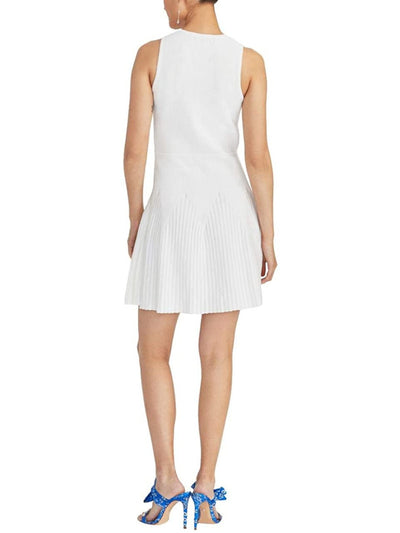 RACHEL RACHEL ROY Womens Ivory Sleeveless Jewel Neck Above The Knee Cocktail Fit + Flare Dress L