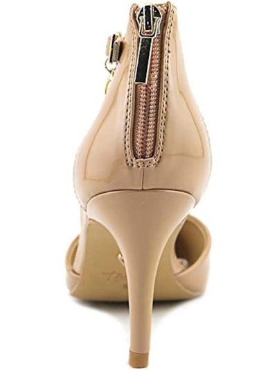 THALIA SODI Womens Beige Charm Detail Padded Ankle Strap Vanesssa Pointed Toe Stiletto Buckle Pumps 9.5 M