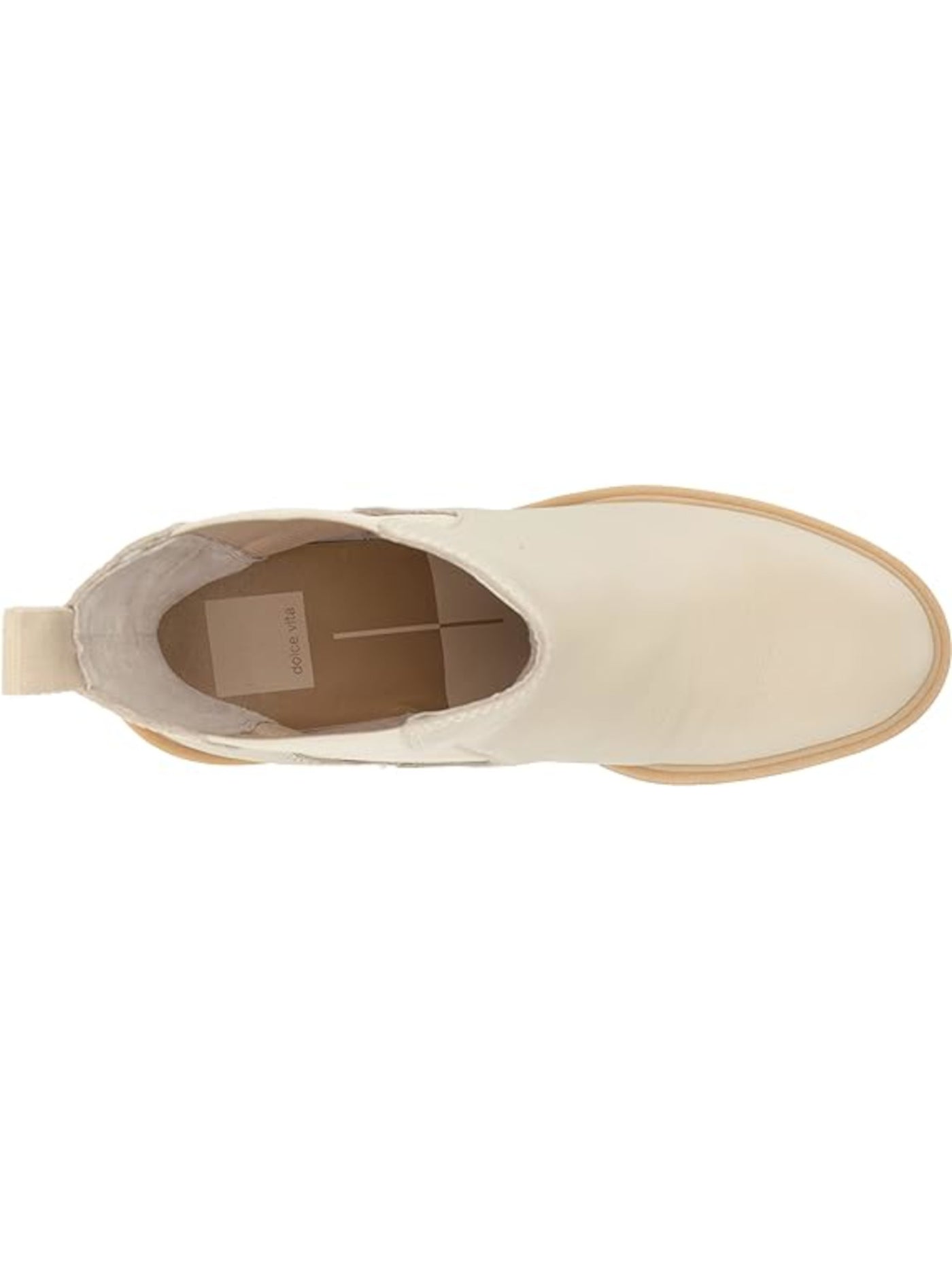 DOLCE VITA Womens Beige Goring 1" Platform Slip Resistant Lug Sole Waterproof Coen H20 Round Toe Block Heel Leather Chelsea Boot 10 M