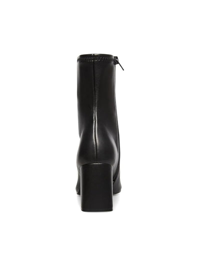 STEVE MADDEN Womens Black Seamed Front Padded Stretch Harli Square Toe Sculpted Heel Zip-Up Dress Booties 10 M