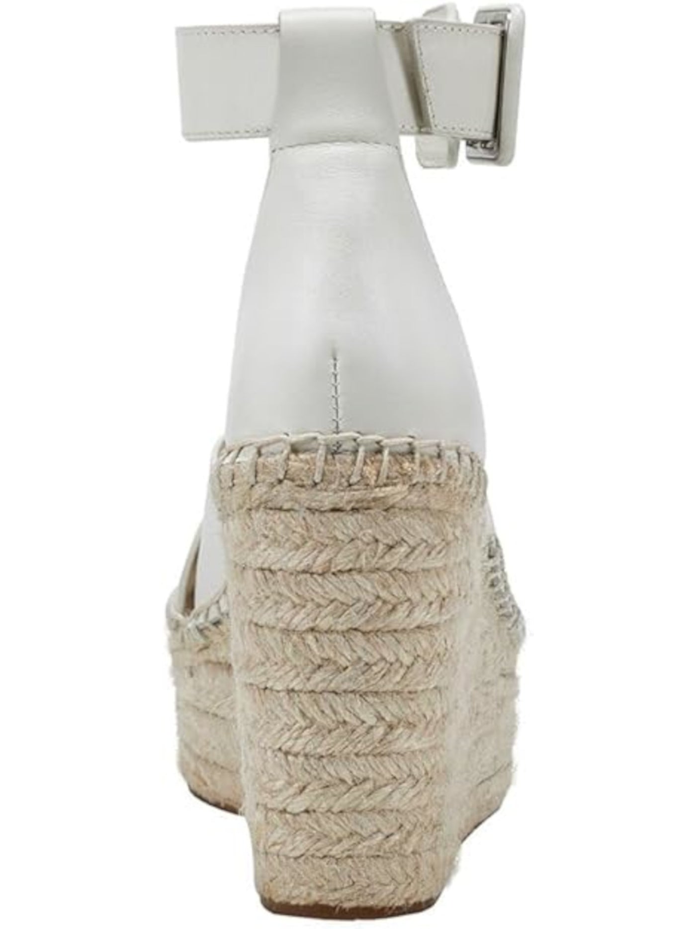 MARC FISHER LTD Womens Ivory 2" Platform Ankle Strap Able Open Toe Wedge Buckle Leather Espadrille Shoes 8.5 M