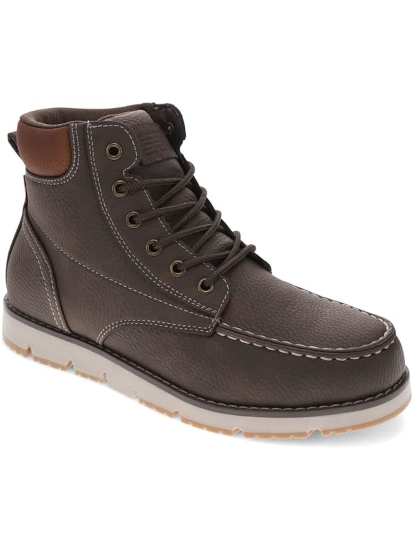 LEVI'S Mens Brown Dean Round Toe Lace-Up Boots Shoes 10 M