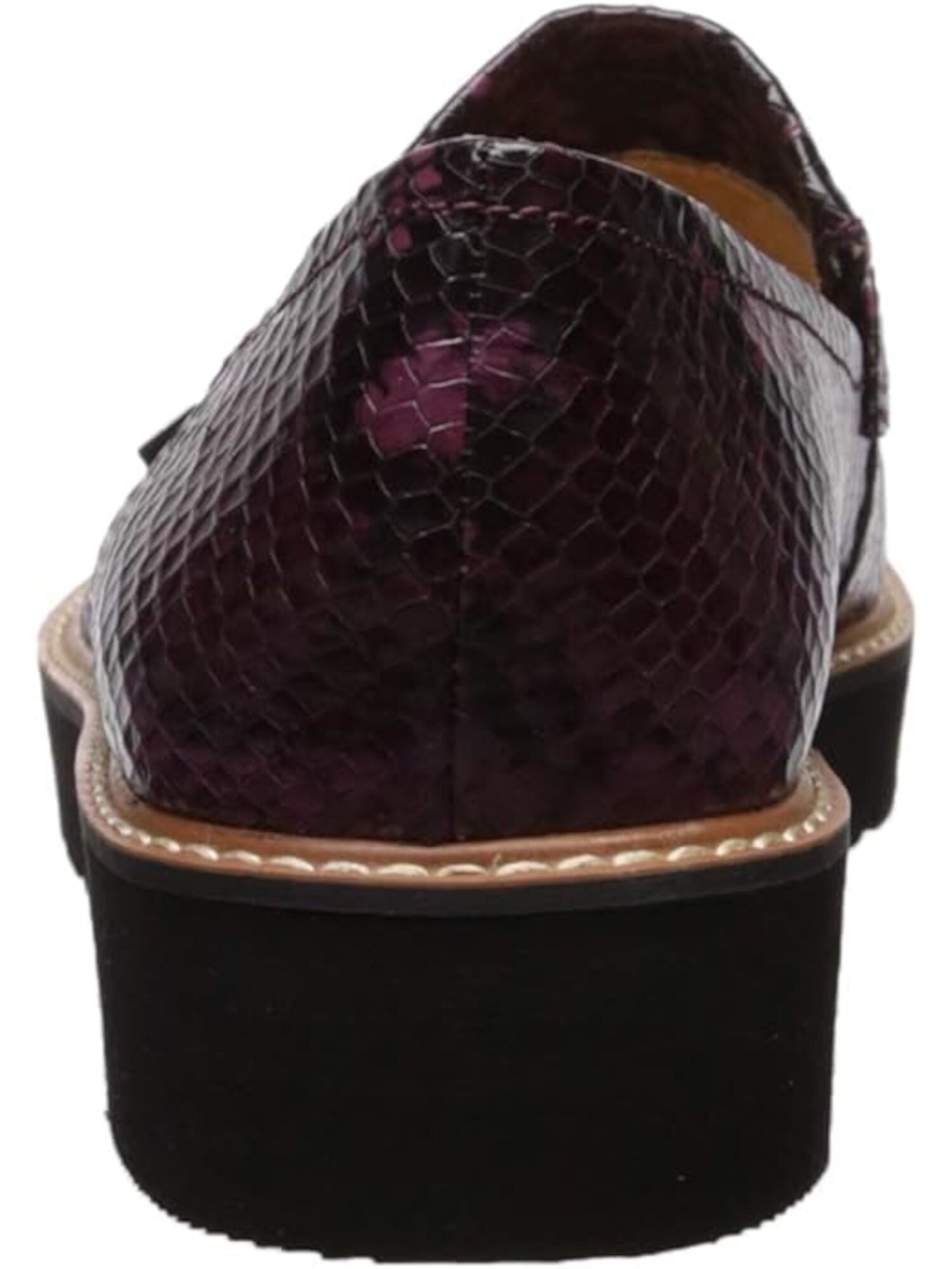 NATURALIZER Womens Purple Snake Cushioned Adiline Almond Toe Platform Slip On Leather Loafers 7 M