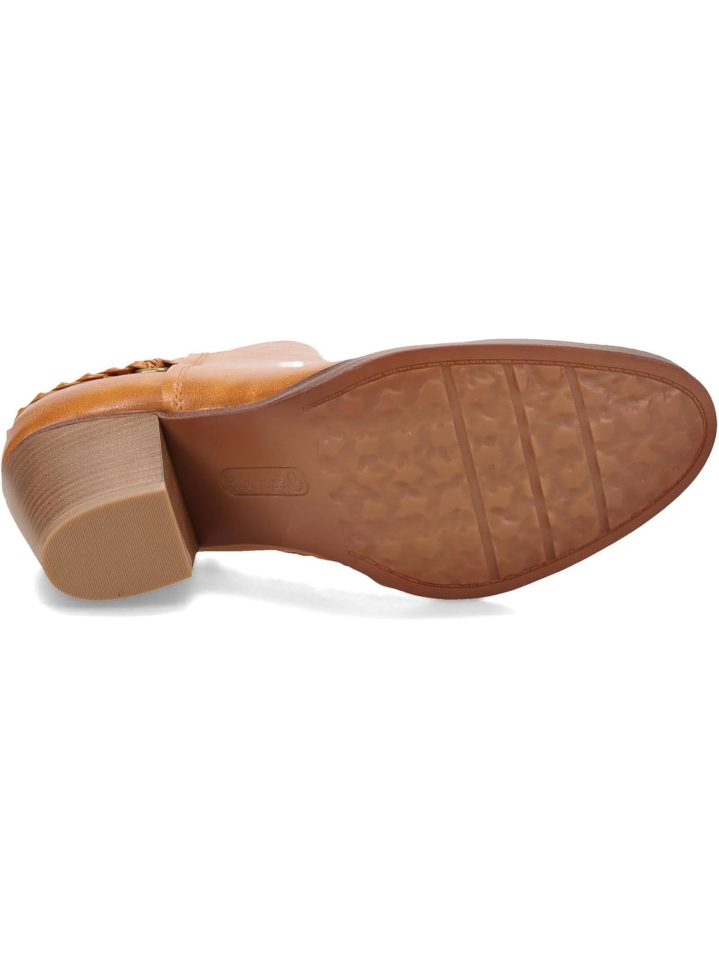 BARETRAPS Womens Brown Braided Ankle Strap Padded Cut Out Charlotte Almond Toe Block Heel Zip-Up Booties M