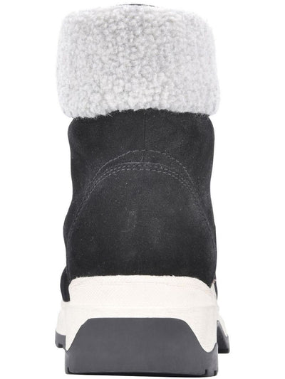 WHITE MOUNTAIN Womens Black Cushioned Water Resistant Bravo Platform Lace-Up Booties 5.5 M