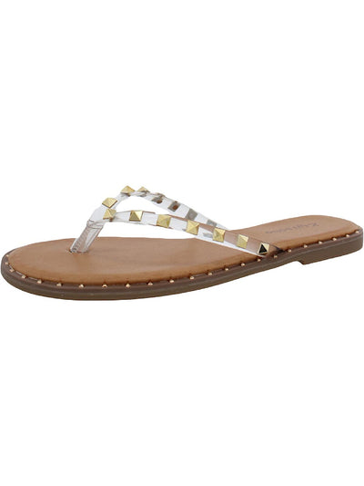 ZIGI SOHO Womens Clear Rhinestone Padded Patsye Round Toe Slip On Flip Flop Sandal 8.5 M