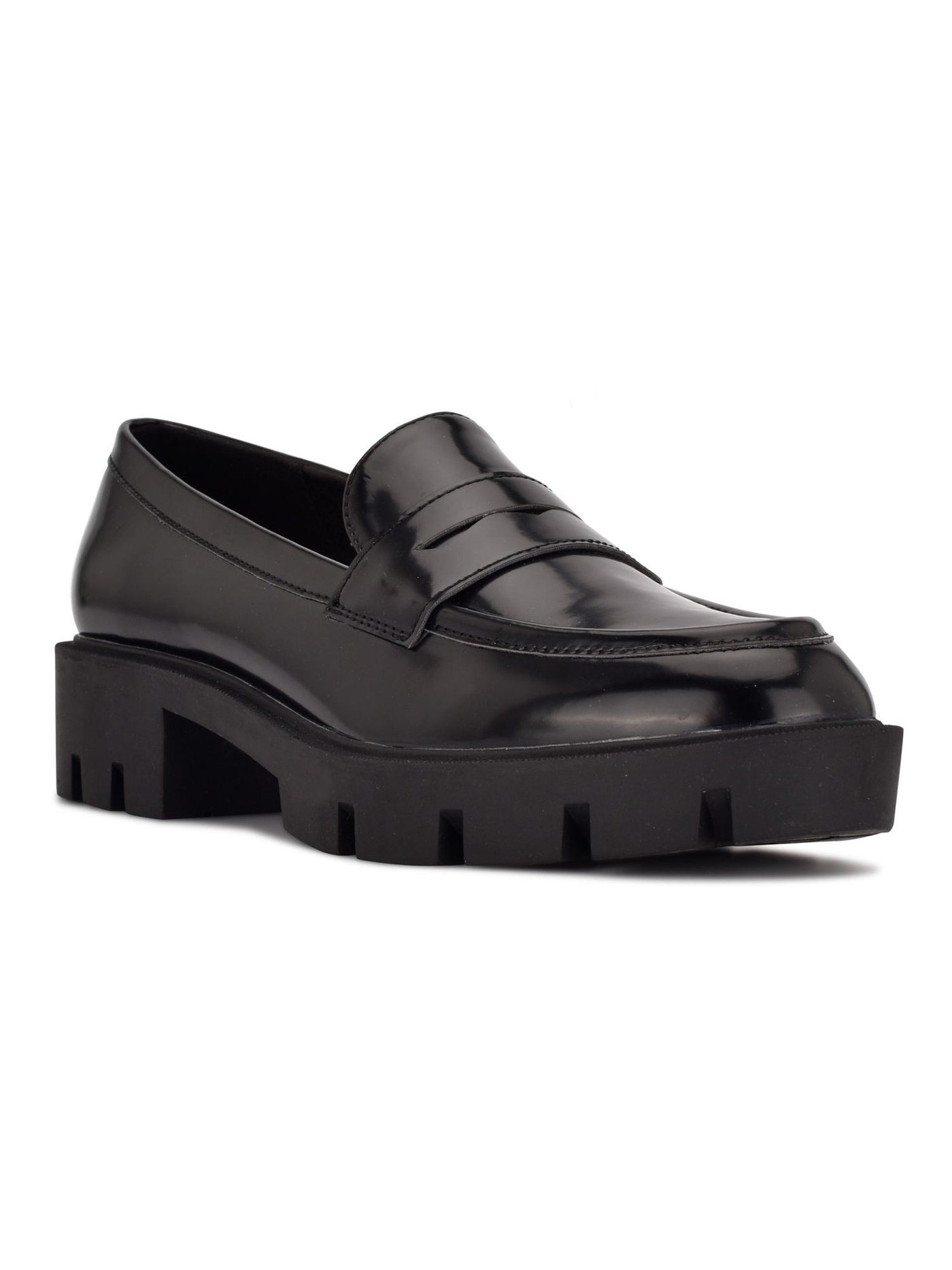 NINE WEST Womens Black Padded Maibel Round Toe Slip On Loafers Shoes 7.5 M