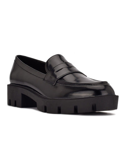 NINE WEST Womens Black Padded Maibel Round Toe Slip On Loafers Shoes 7.5 M