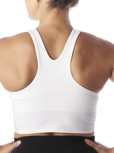 AVIA Intimates White Low Impact Long Line Sports Bra M