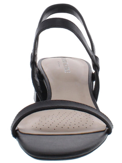 KENNETH COLE NEW YORK Womens Black Comfort Maisie Square Toe Block Heel Slip On Leather Slingback Sandal 6.5 M