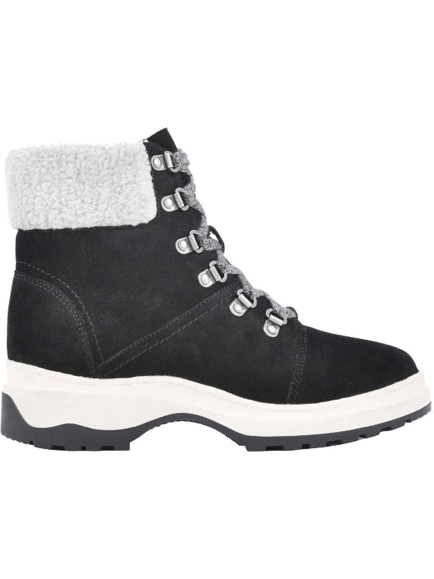 WHITE MOUNTAIN Womens Black Cushioned Water Resistant Bravo Platform Lace-Up Booties 5.5 M