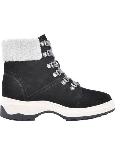 WHITE MOUNTAIN Womens Black Cushioned Water Resistant Bravo Platform Lace-Up Booties 5.5 M