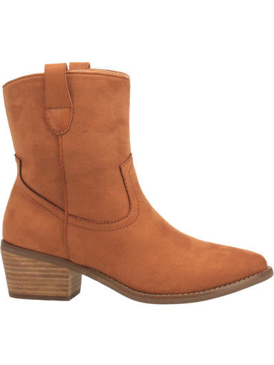 CODE WEST Womens Brown Cushioned Woke Pointed Toe Block Heel Booties 8.5 M
