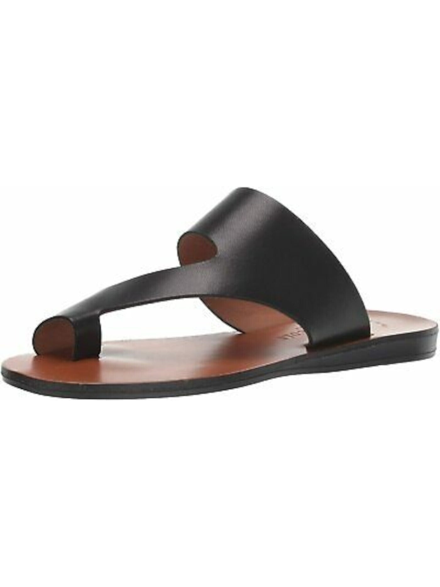 KENNETH COLE Womens Black Toe-Loop Comfort Palm Round Toe Wedge Slip On Leather Thong Sandals Shoes 6 M