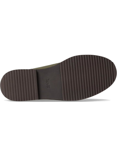 TEVA Womens Green 1" Platform Lug Sole Heel Pull-Tab Arch Support Cushioned Midform Round Toe Block Heel Lace-Up Booties