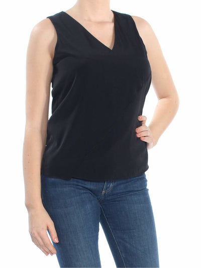 BAR III Womens Black Sleeveless V Neck Wear To Work Top XXS