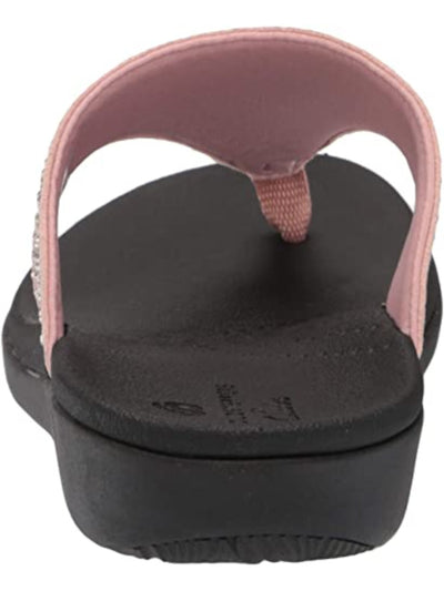 CLOUD STEPPERS BY CLARKS Womens Pink Eva Midsole Cushioned T-Strap Brio Vibe Round Toe Slip On Flip Flop Sandal 8 M