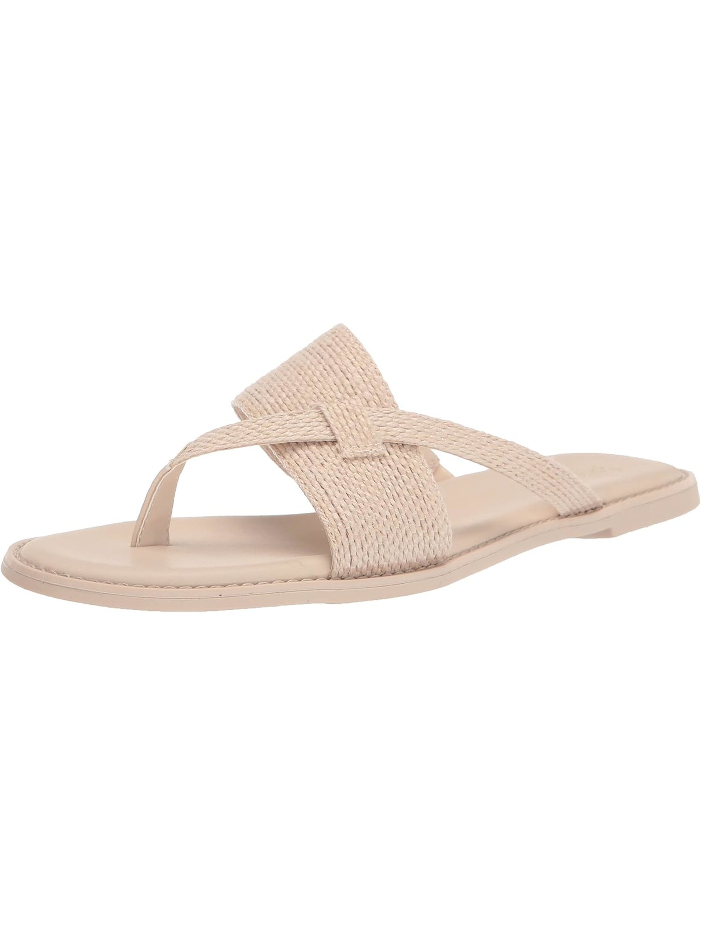 FRANCO SARTO Womens Beige Cushioned Woven Jenice Round Toe Slip On Slide Sandals 7.5 M