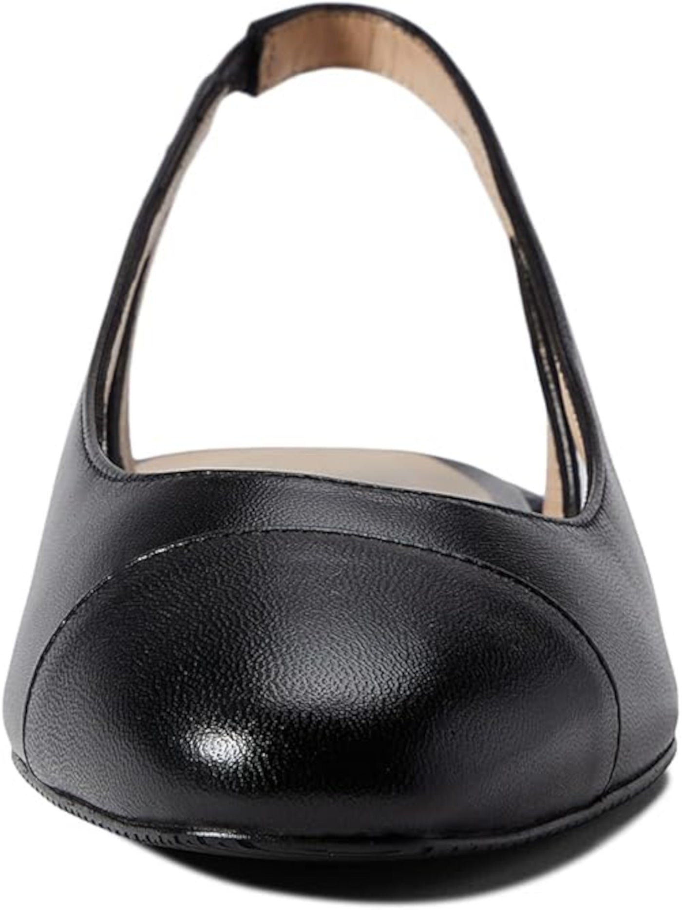 STUART WEITZMAN Womens Black Faux Pearl Detail Padded Cut Out Round Toe Slip On Leather Slingback 5.5 M