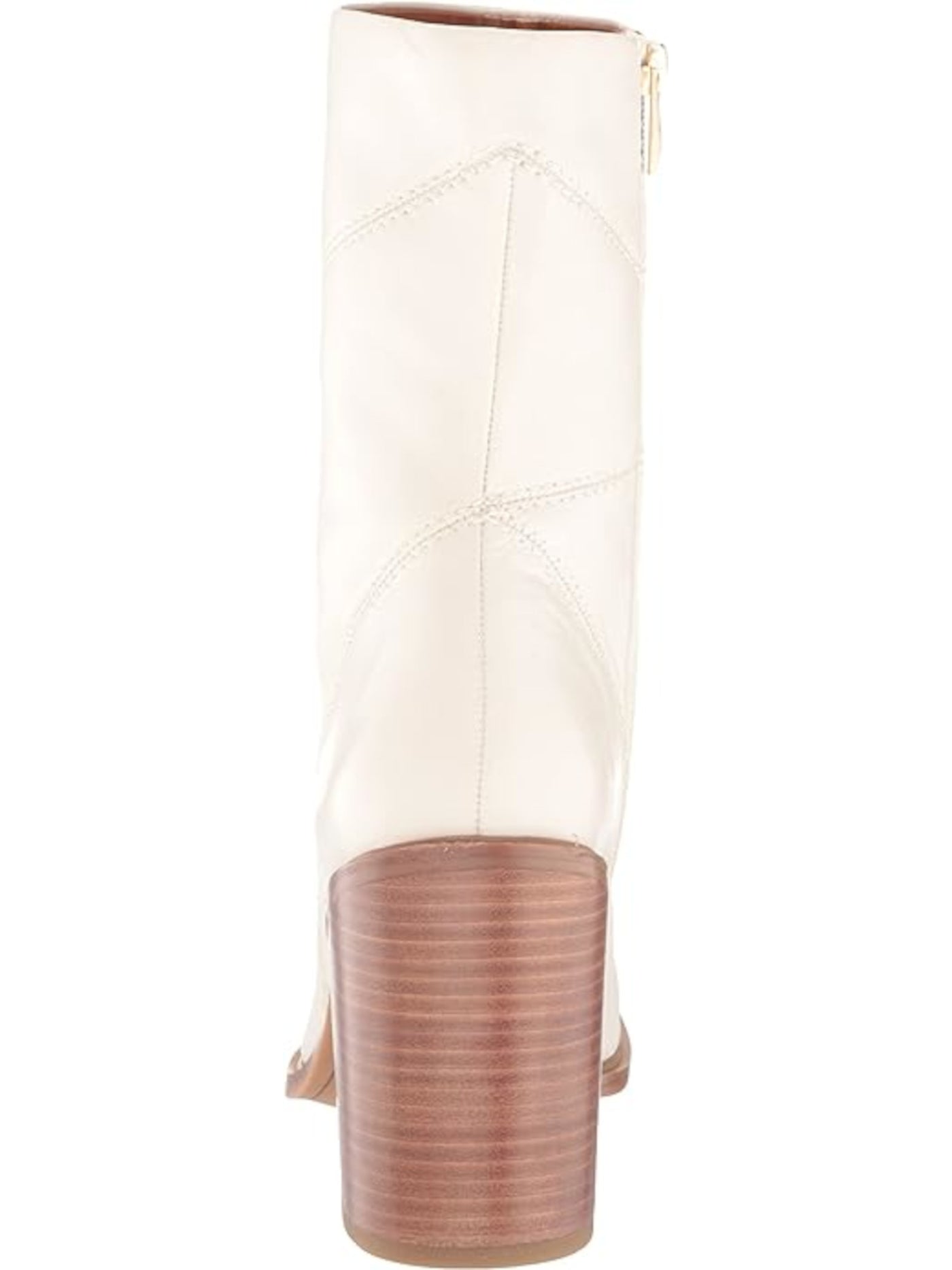 FRANCO SARTO Womens Beige Stormy Square Toe Block Heel Zip-Up Leather Heeled Boots 8 M