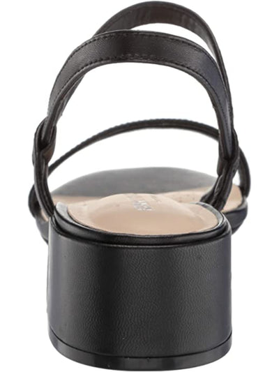 KENNETH COLE NEW YORK Womens Black Comfort Maisie Square Toe Block Heel Slip On Leather Slingback Sandal 6 M