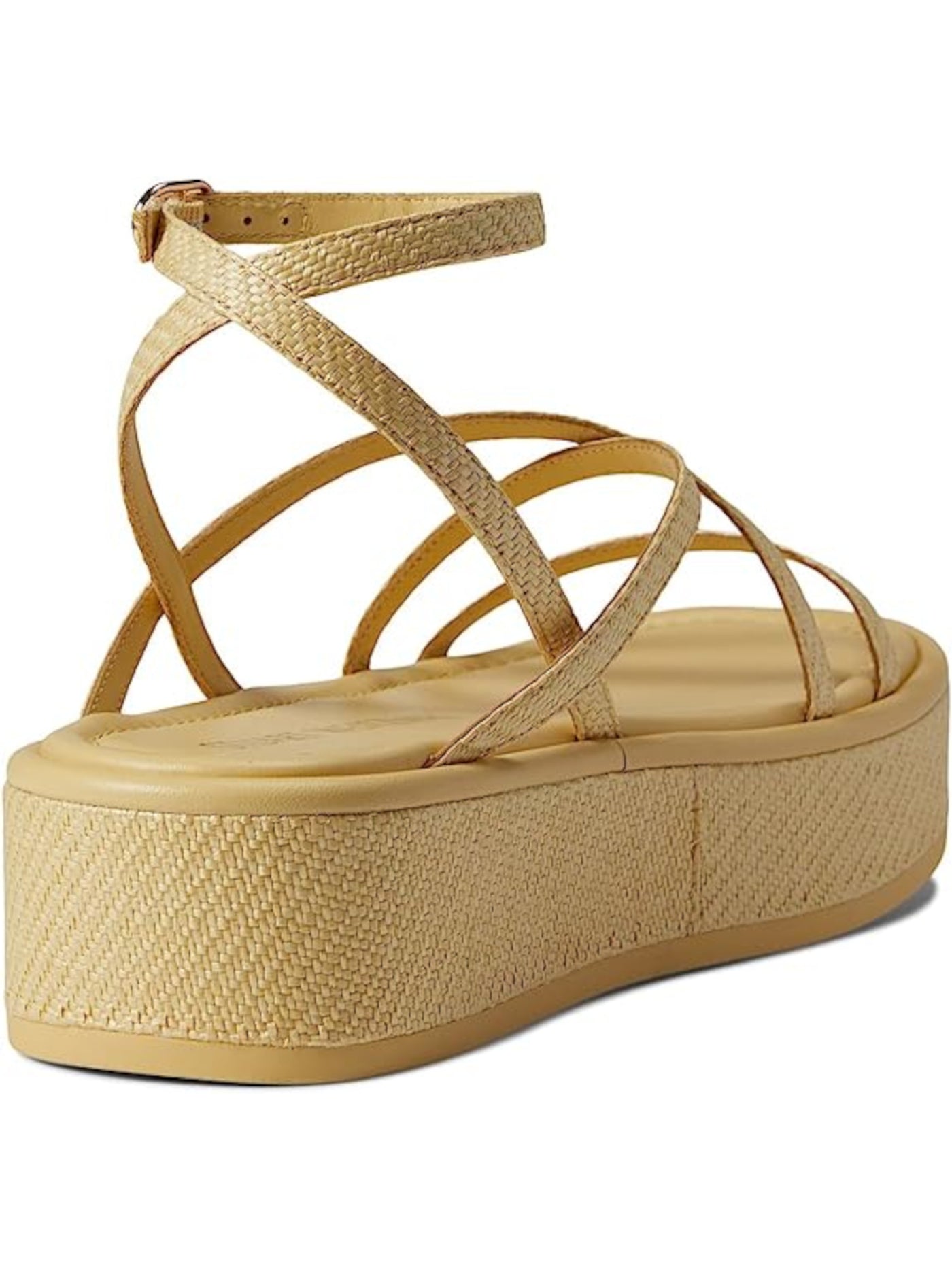 STUART WEITZMAN Womens Beige 1-1/2" Platform Strappy Padded Summerlift Round Toe Wedge Buckle Espadrille Shoes 10 M