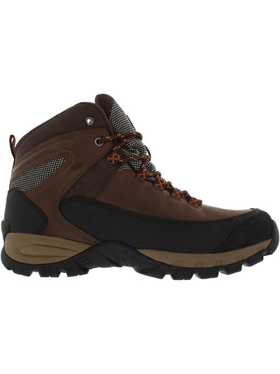 OTAH Mens Brown Removable Insole Comfort Forestier Round Toe Lace-Up Leather Hiking Boots 10