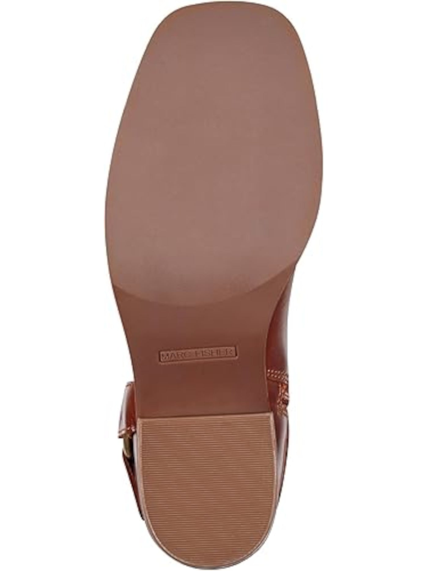 MARC FISHER Womens Brown O'ring Ankle Strap Goring Padded Laile Square Toe Block Heel Zip-Up Leather Moto M