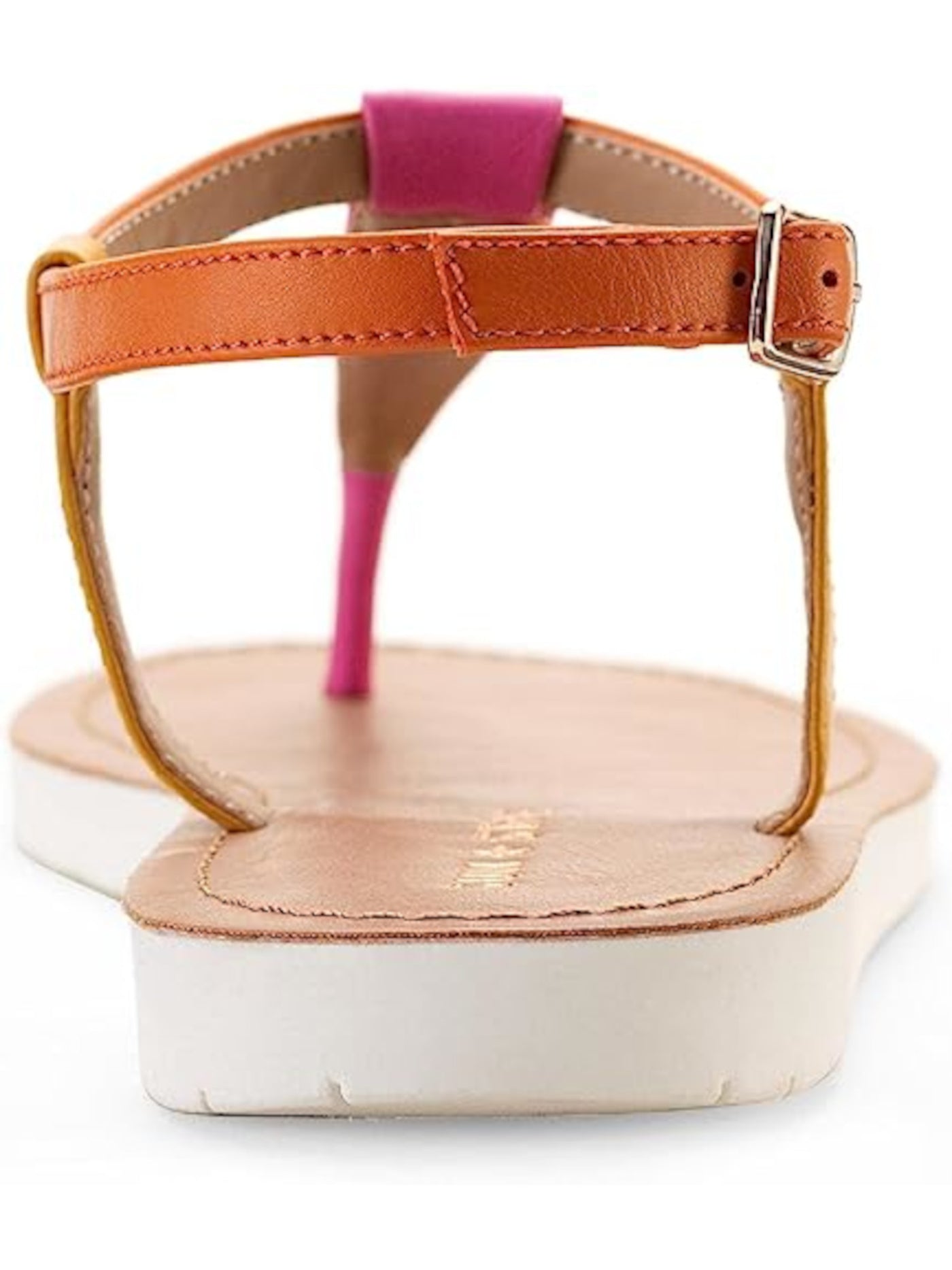 SUN STONE Womens Pink Cushioned T-Strap Slip Resistant Adjustable Strap Kristi Round Toe Buckle Slingback Sandal 7.5 M