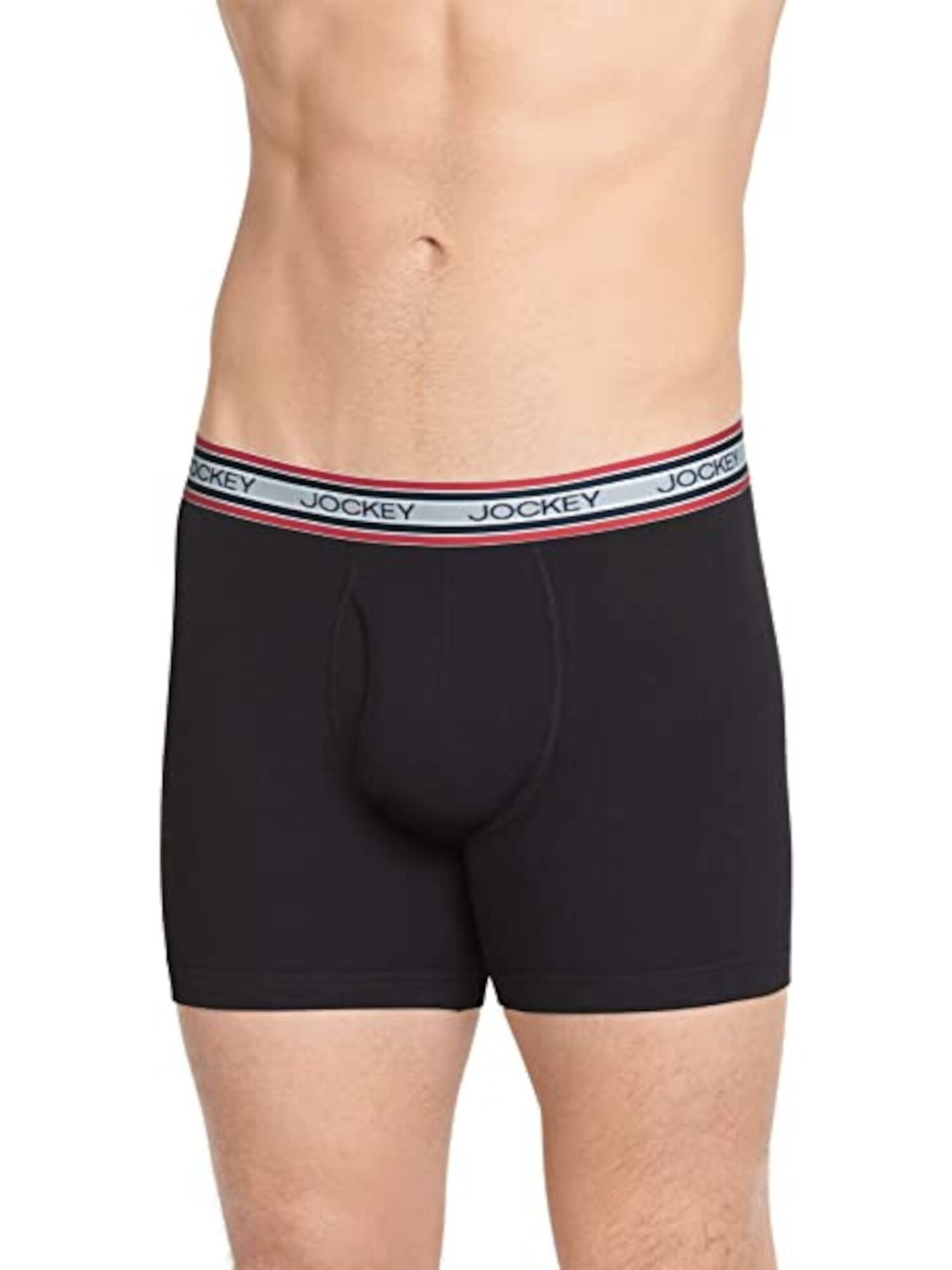 JOCKEY Intimates Black Stripe-Trim Trunk Underwear S