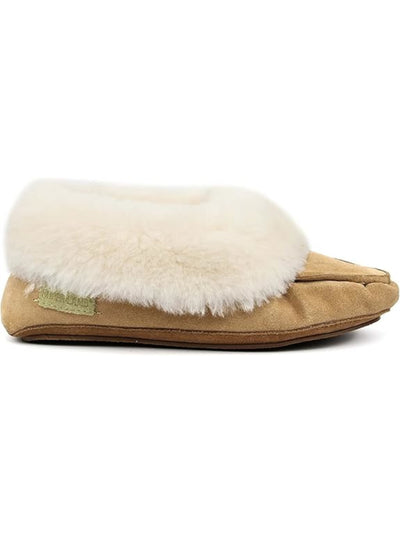 SUPER LAMB Womens Beige Mixed Media Removable Insole Navajo Round Toe Slip On Leather Moccasins Shoes 10 B