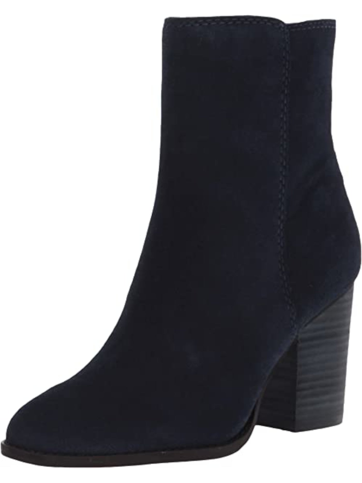 SPLENDID Womens Navy Comfort Kimberly Round Toe Block Heel Zip-Up Leather Booties 9.5