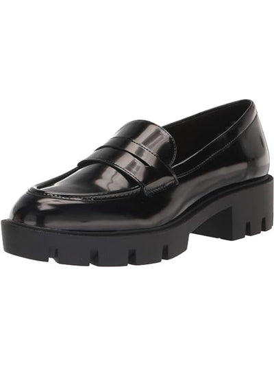 NINE WEST Womens Black Padded Maibel Round Toe Slip On Loafers Shoes 8 M